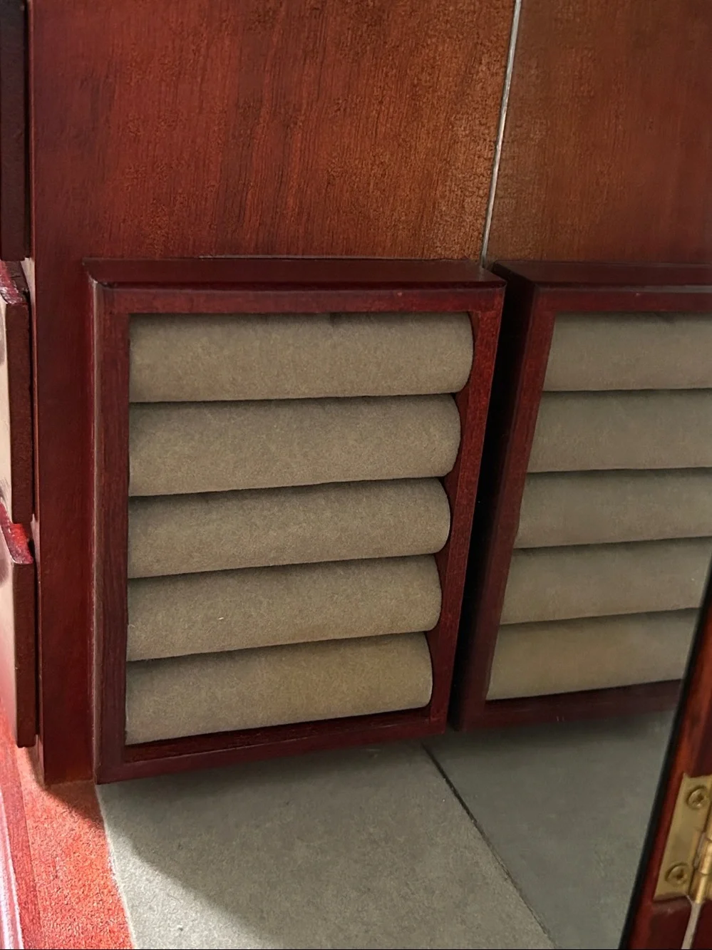 Red Wooden Jewelry Armoire with Glass Door Jewelry Wood Storage Cabinet-Small